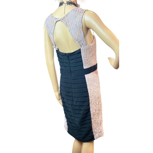 Adrianna Papell Women's Haley Dress Side Lace Detail Bodycon Racy Glam - Picture 4 of 6